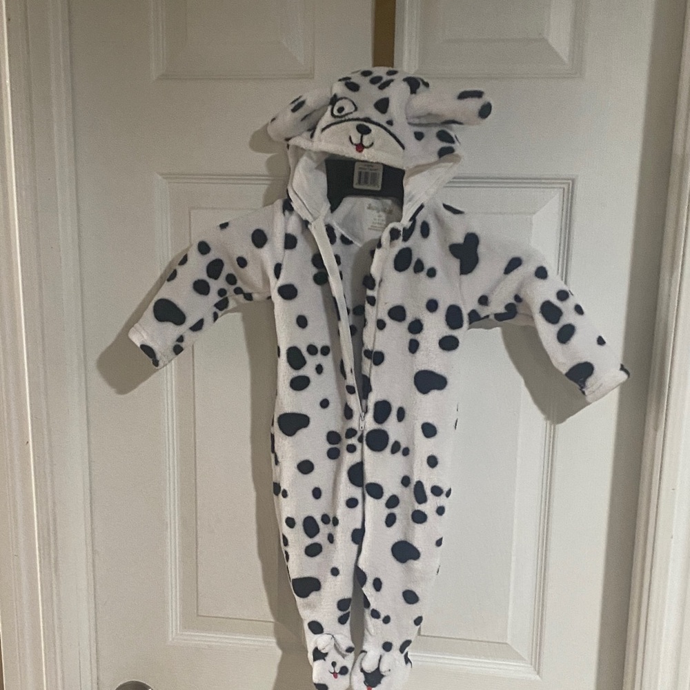 Snugalbye Dalmatian Print Hooded Onesie